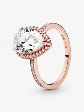 Pandora Sparkling Teardrop Halo Ring